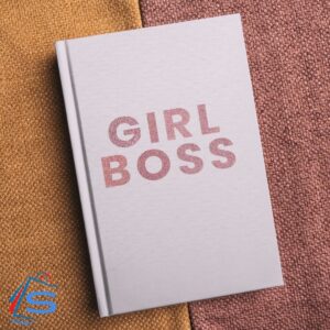 Lady boss with pink book cover