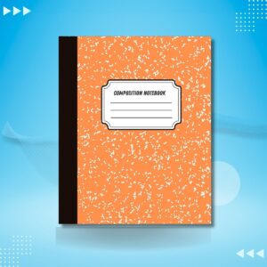 Composition Book, Marble Design Orange Color