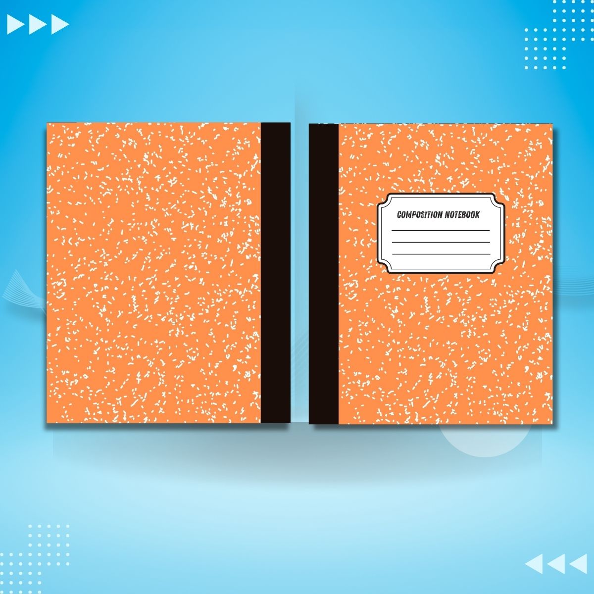 Composition Book, Marble Design Orange Color - Image 5